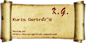 Kuris Gertrúd névjegykártya